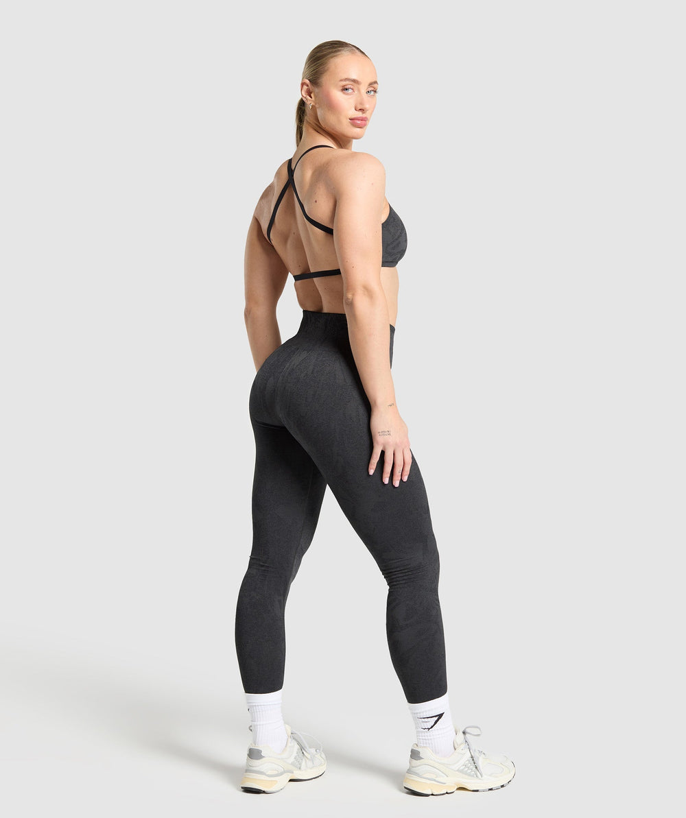 Adapt Camo Cross Back Sports Bra Asphalt Grey/Black