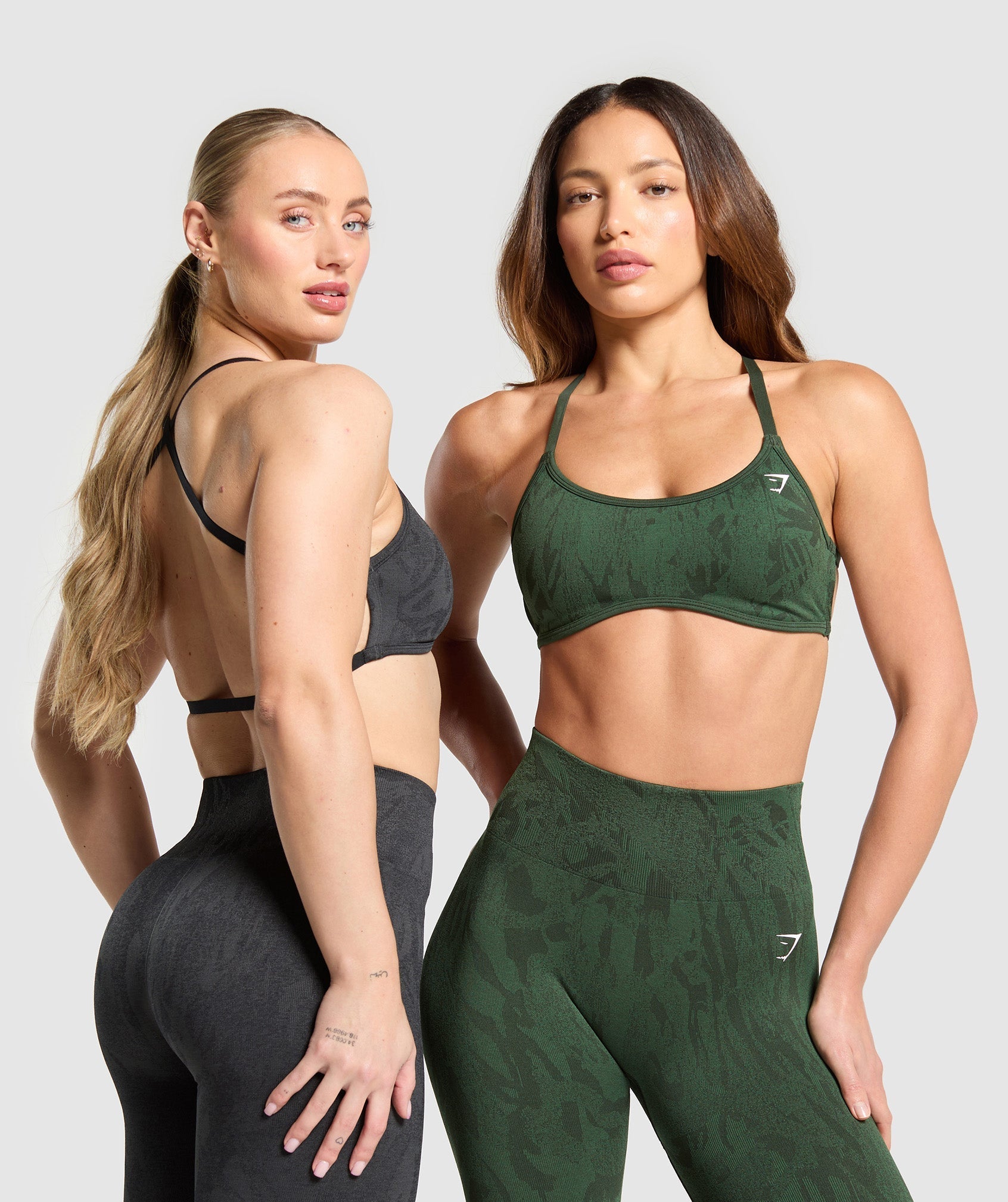 Adapt Camo Cross Back Sports Bra Asphalt Grey/Black