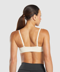 Elevate Ruched Sports Bra Oat White