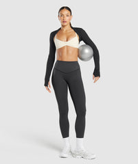 Elevate Ruched Sports Bra Oat White
