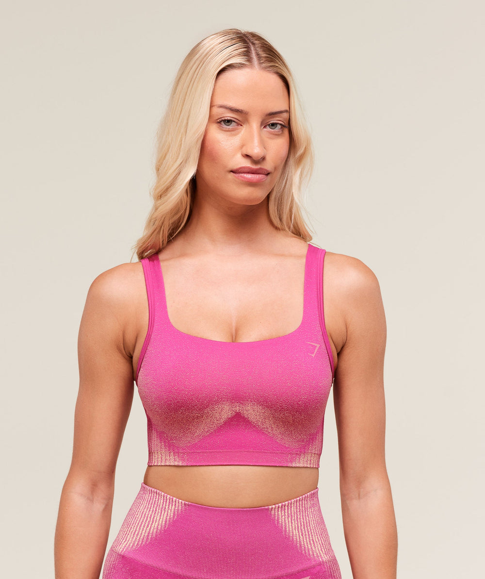 Diffuse Seamless Sports Bra Winning Pink/Refresh Yellow