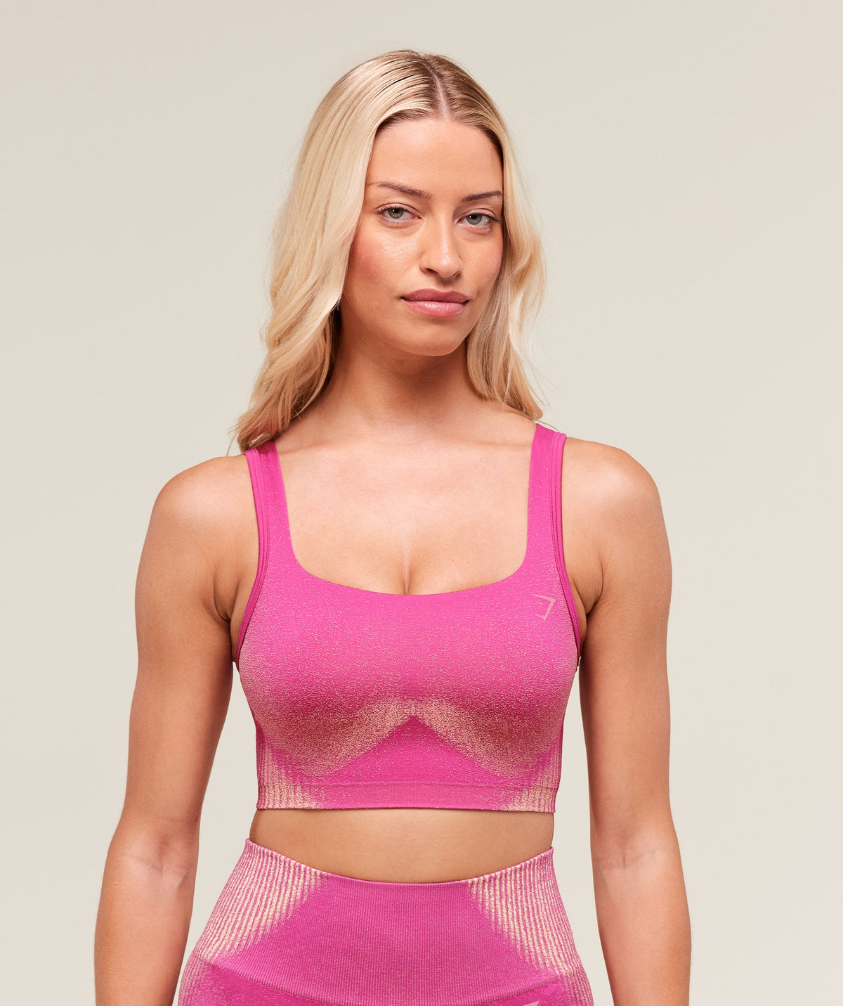 Diffuse Seamless Sports Bra Winning Pink/Refresh Yellow