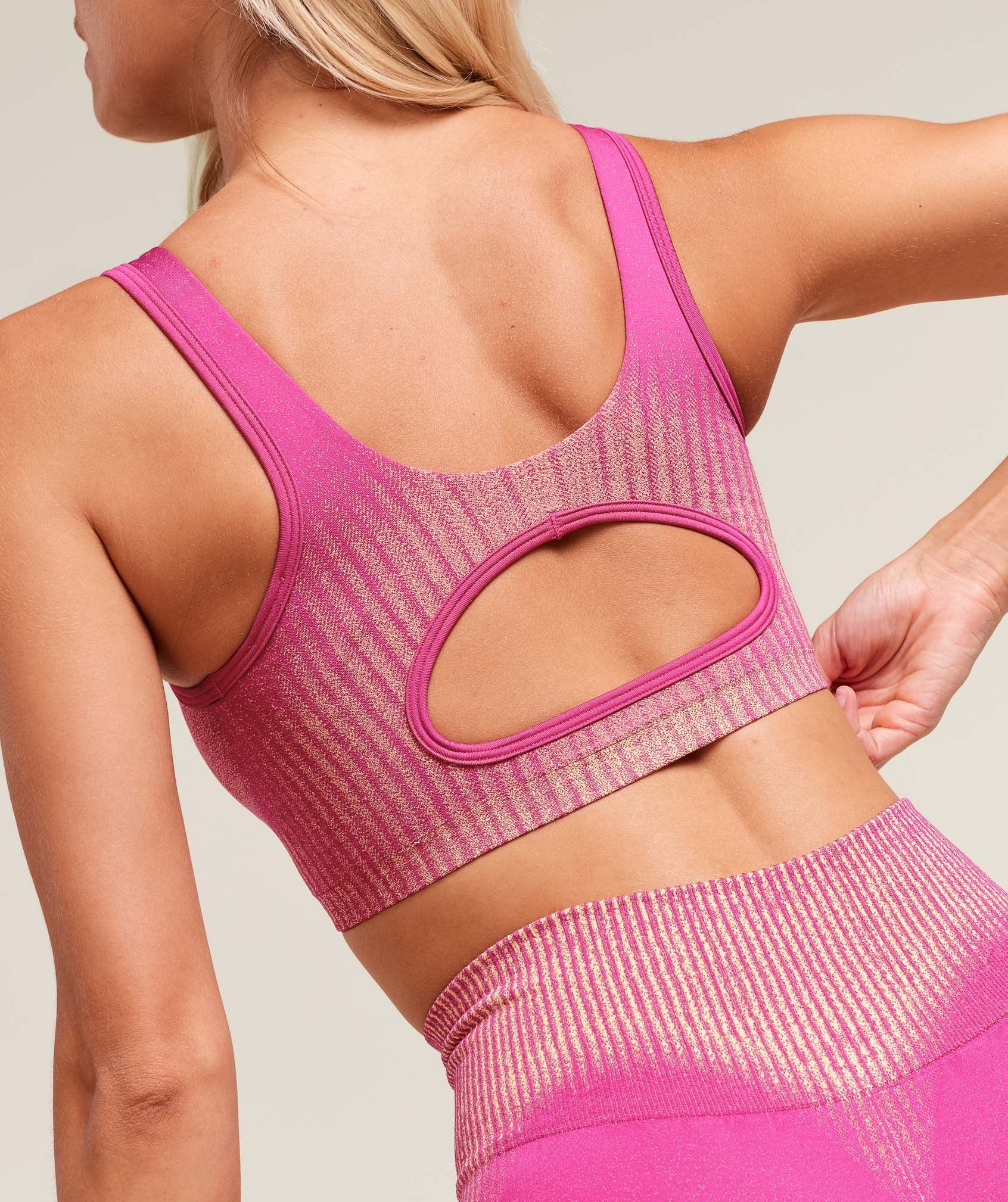 Diffuse Seamless Sports Bra Winning Pink/Refresh Yellow
