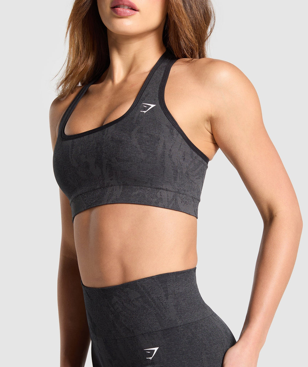Adapt Camo Racer Back Sports Bra Asphalt Grey/Black