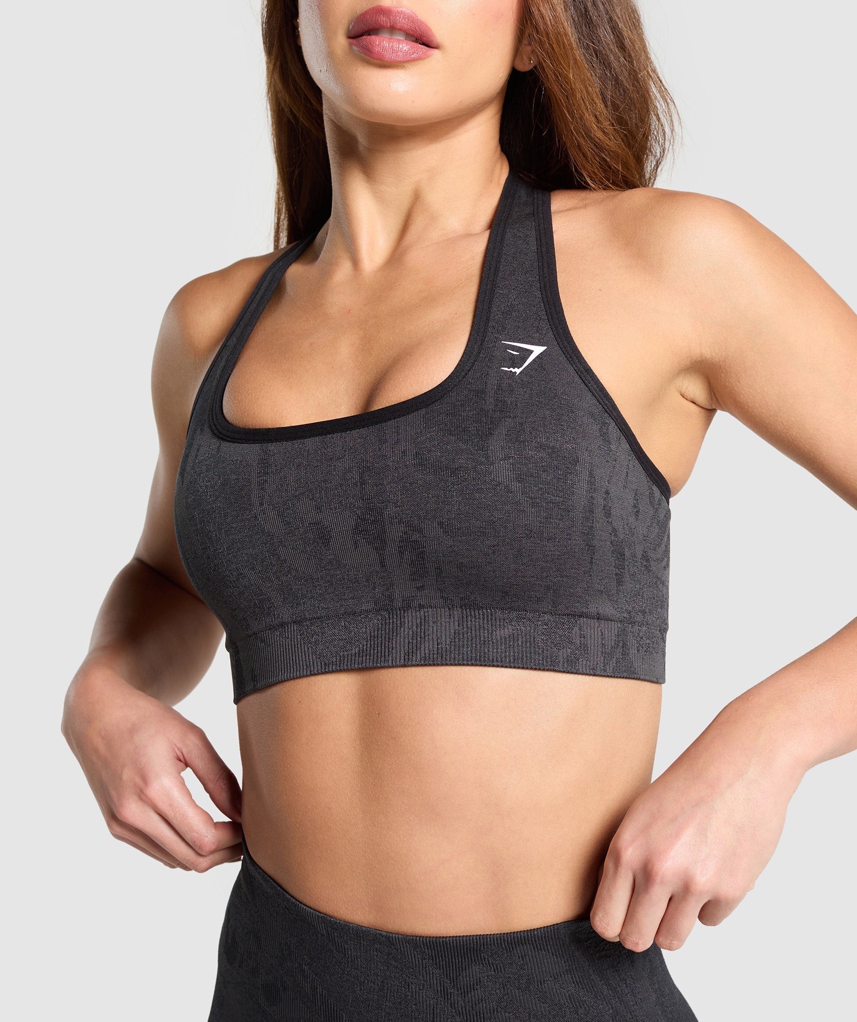 Adapt Camo Racer Back Sports Bra Asphalt Grey/Black