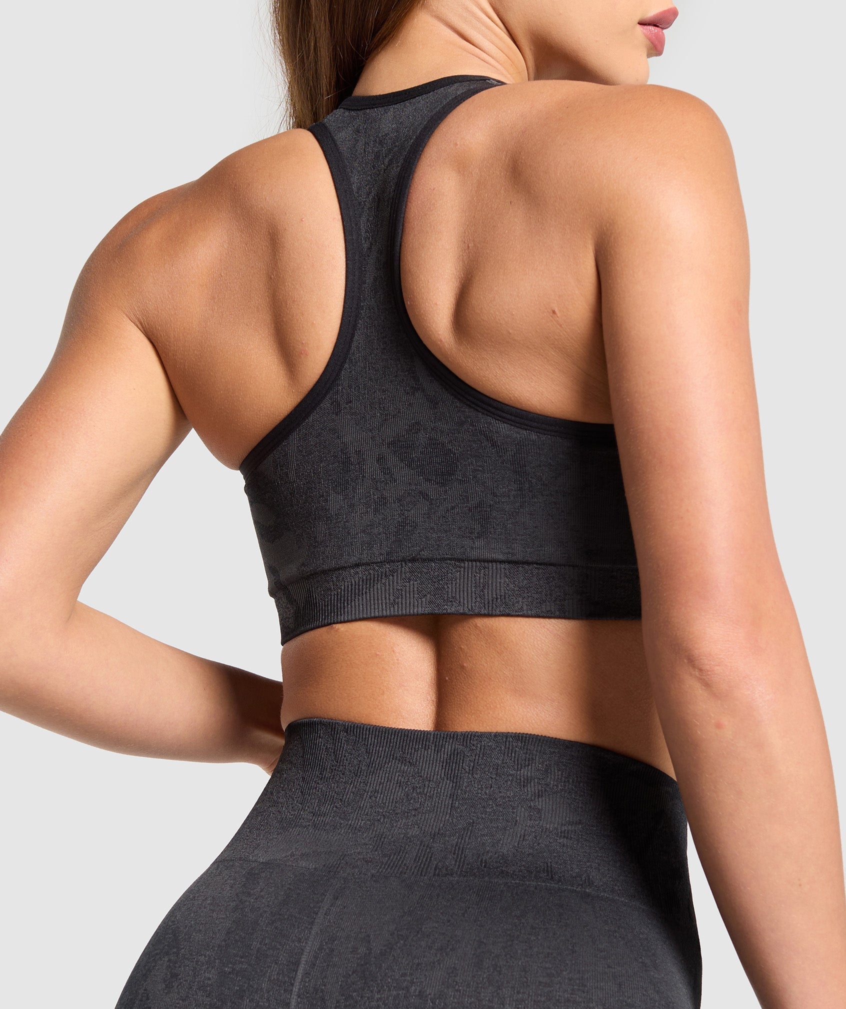 Adapt Camo Racer Back Sports Bra Asphalt Grey/Black