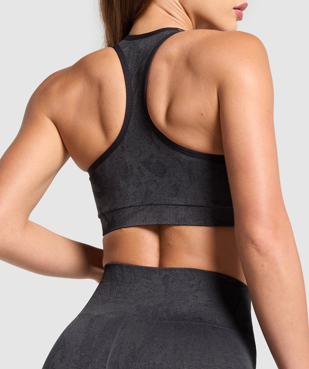 Adapt Camo Racer Back Sports Bra Asphalt Grey/Black