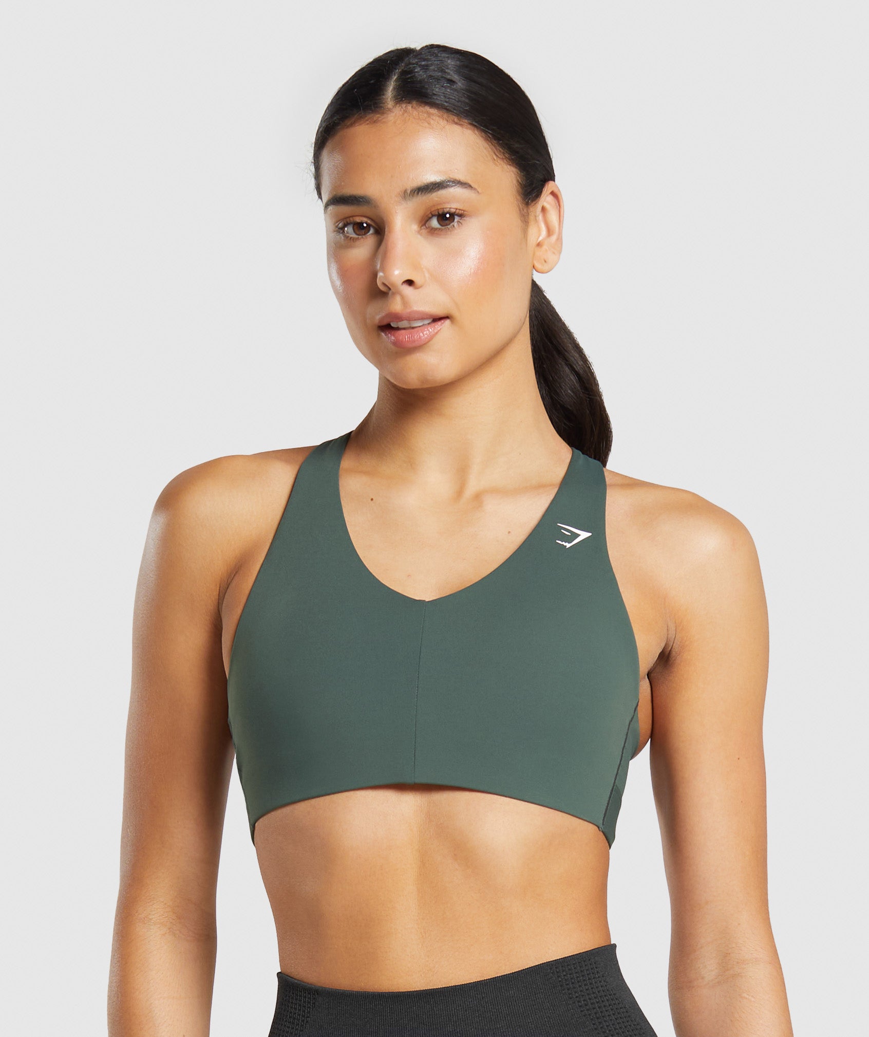 Strappy Back Medium Support Sports Bra Slate Teal