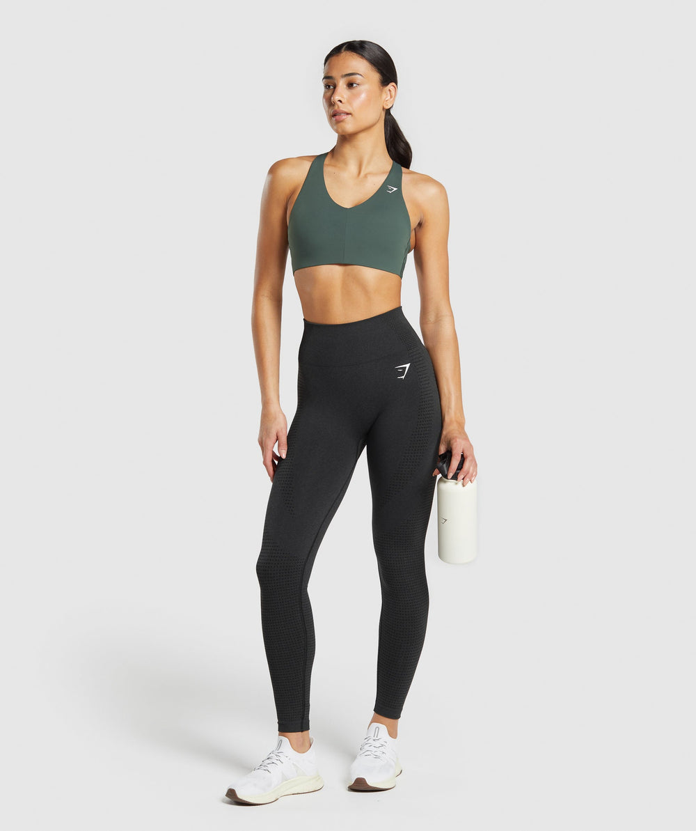 Strappy Back Medium Support Sports Bra Slate Teal