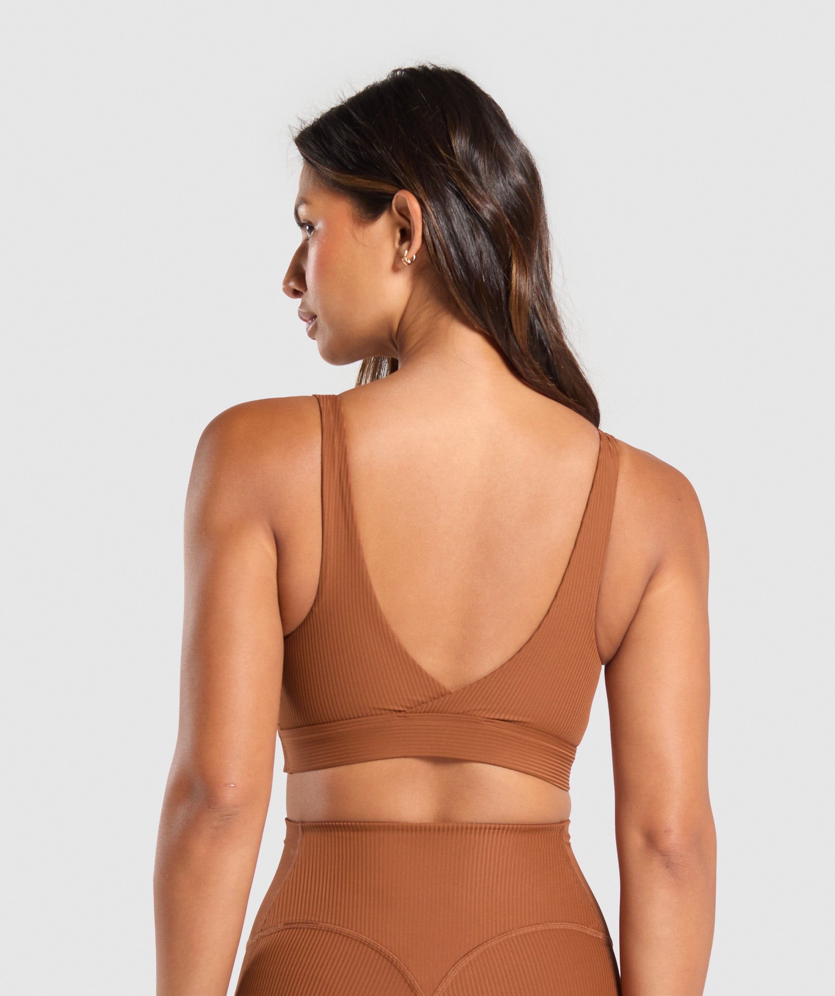 Ribbed Sports Bra Copper Brown