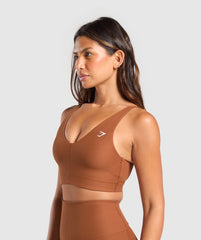 Ribbed Sports Bra Copper Brown