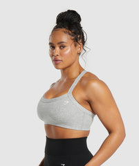Cotton Lifting Sports Bra Light Grey Core Marl