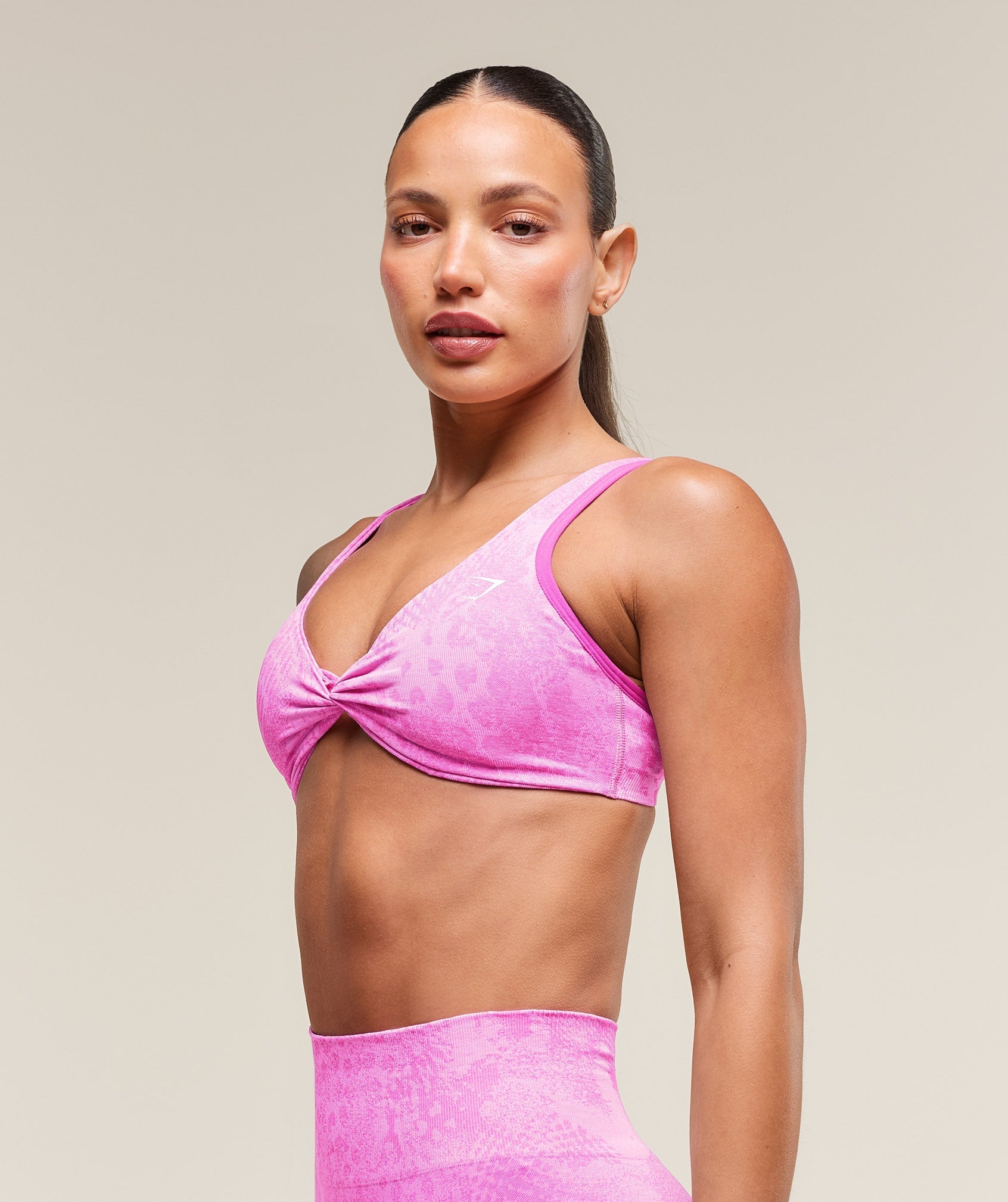 Adapt X Whitney Animal Seamless Twist Front Bra Sour Pink/Vibrant Pink