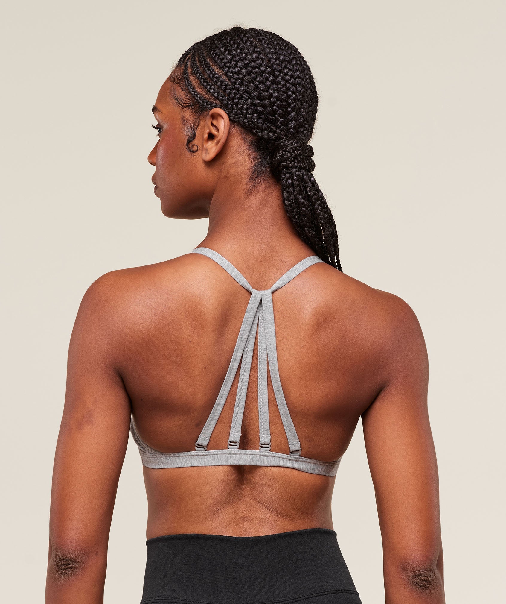 Cotton Minimal Sports Bra Light Grey Core Marl