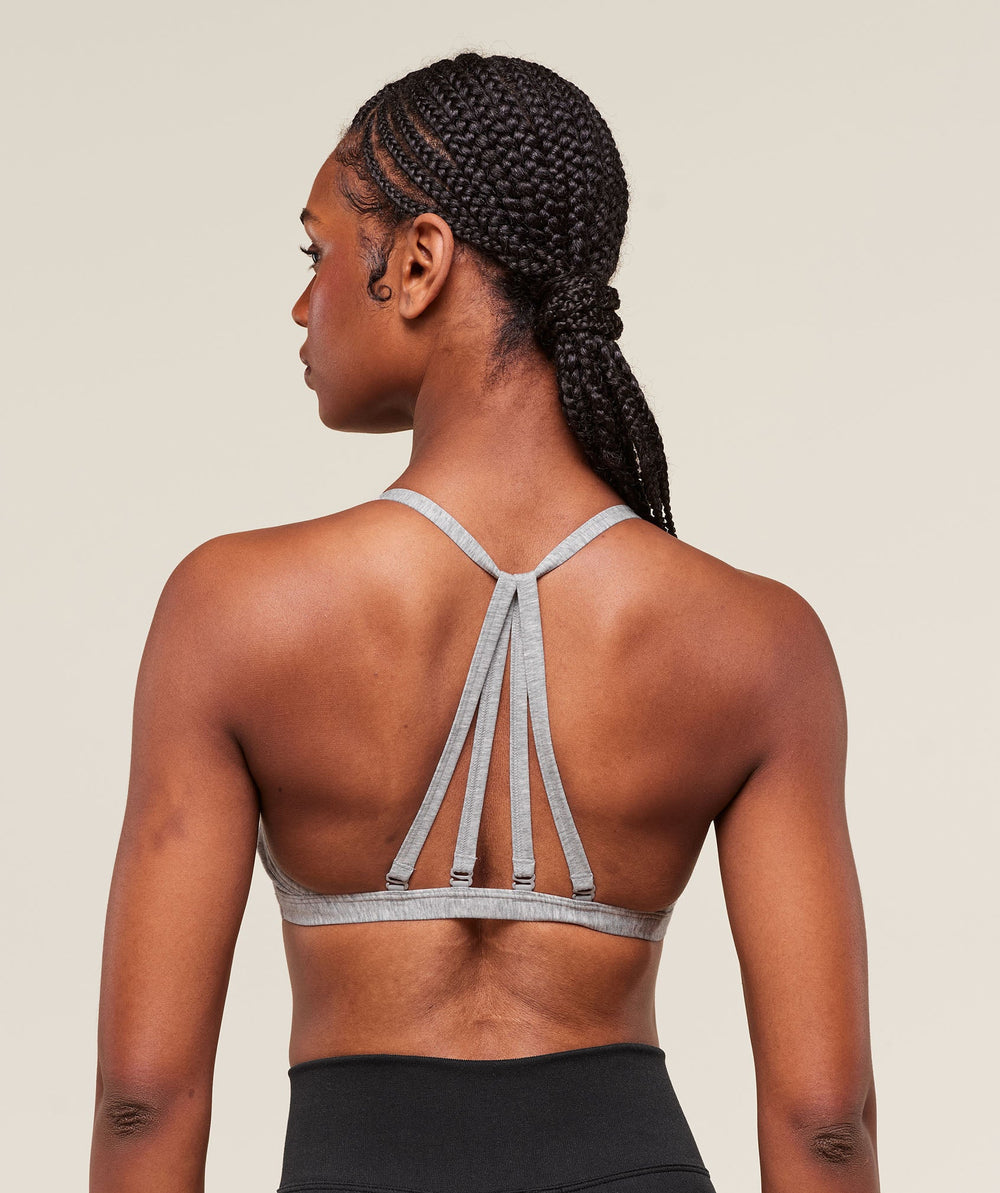 Cotton Minimal Sports Bra Light Grey Core Marl