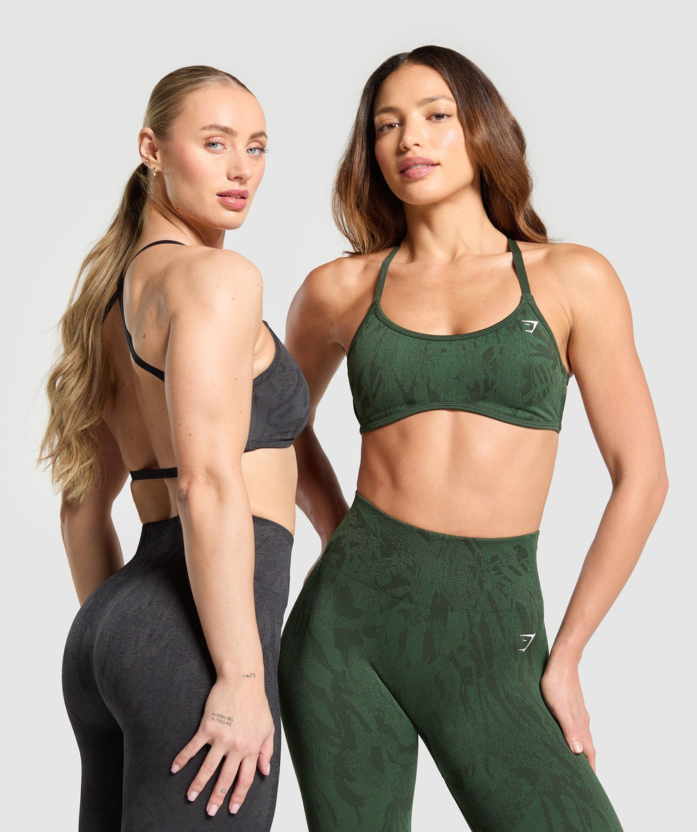 Adapt Camo Cross Back Sports Bra Trail Green/Classic Green