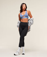 Peek A Boo Sports Bra Worn Blue