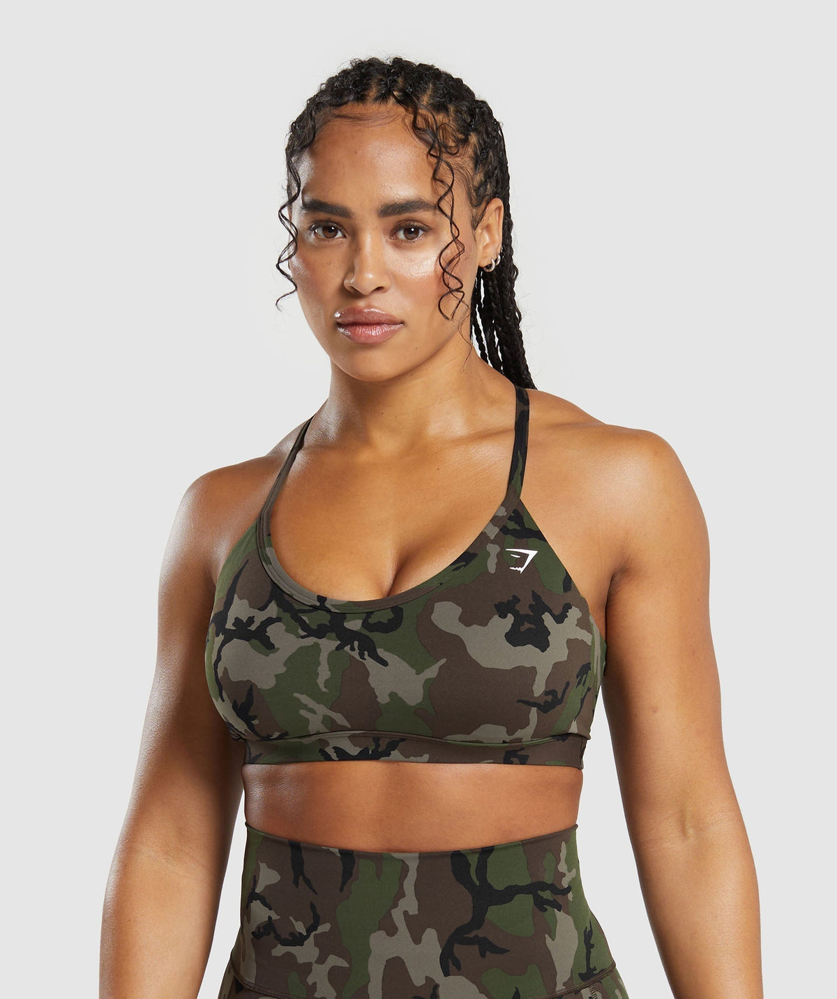 Legacy Printed Sports Bra Archive Brown