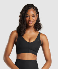 Ribbed Sports Bra Black