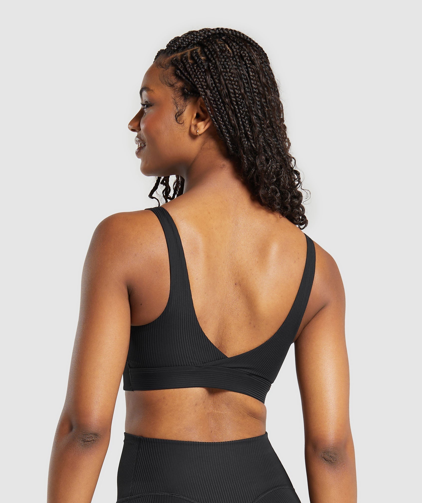 Ribbed Sports Bra Black