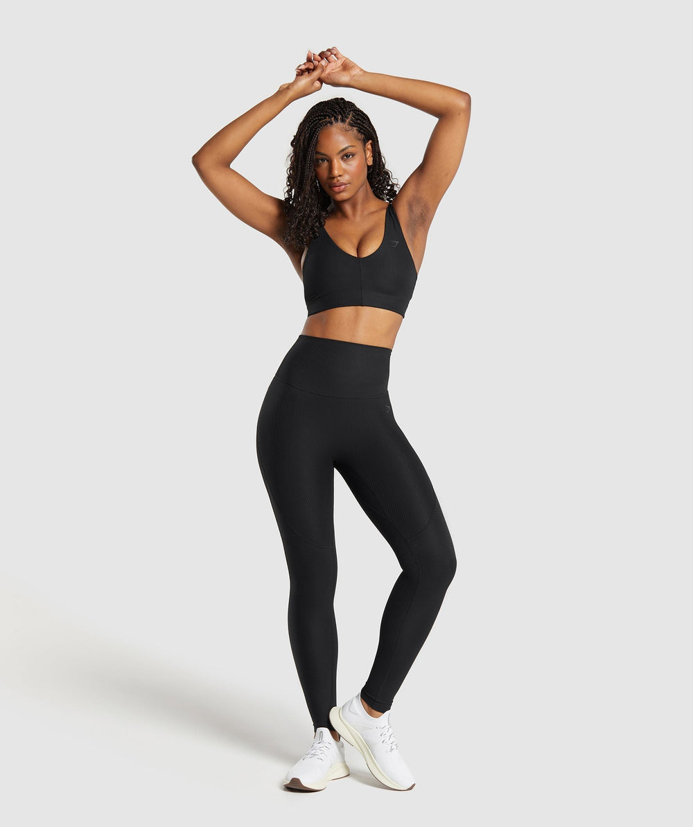 Ribbed Sports Bra Black
