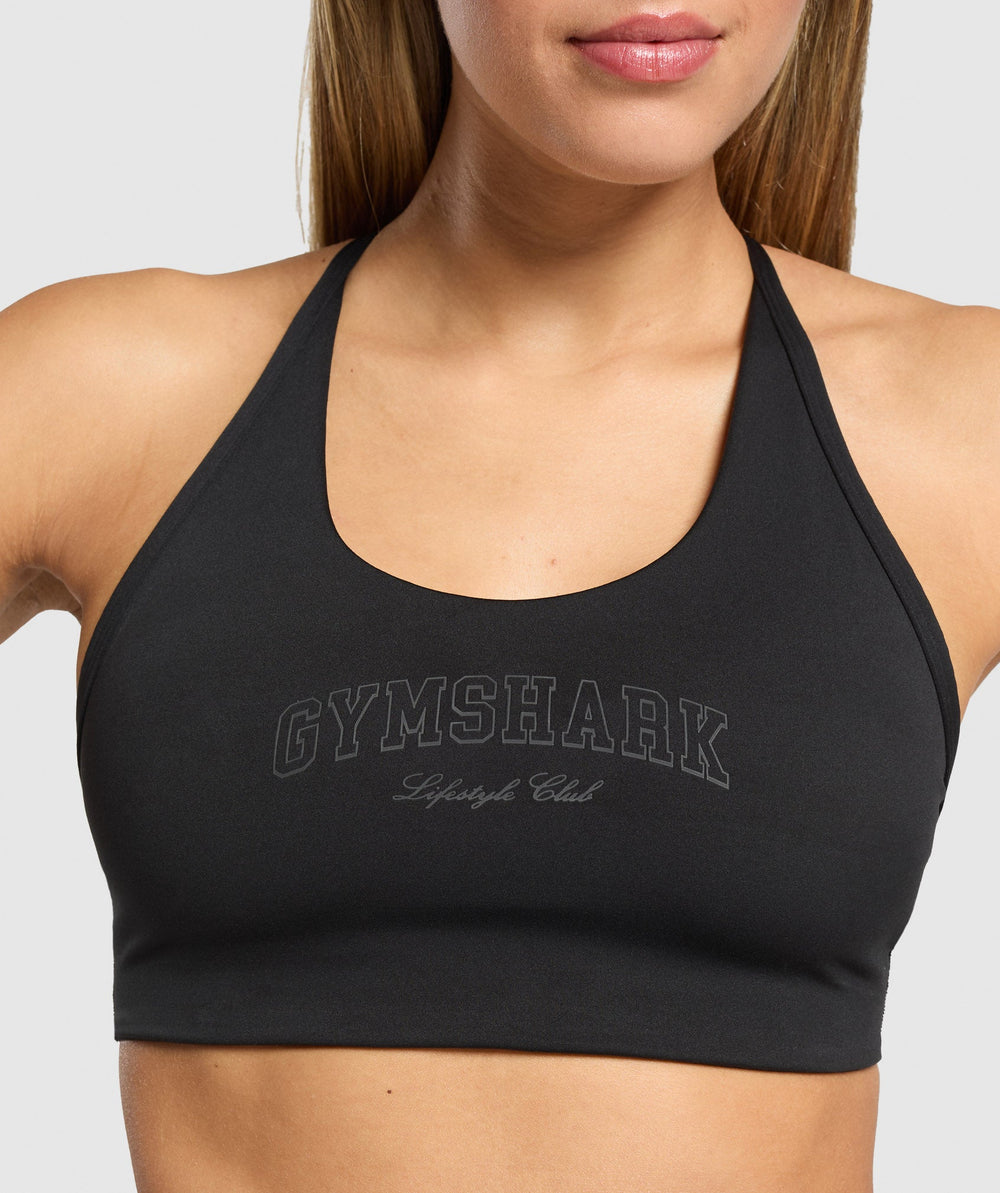 Campus Classics Graphic Sports Bra Black