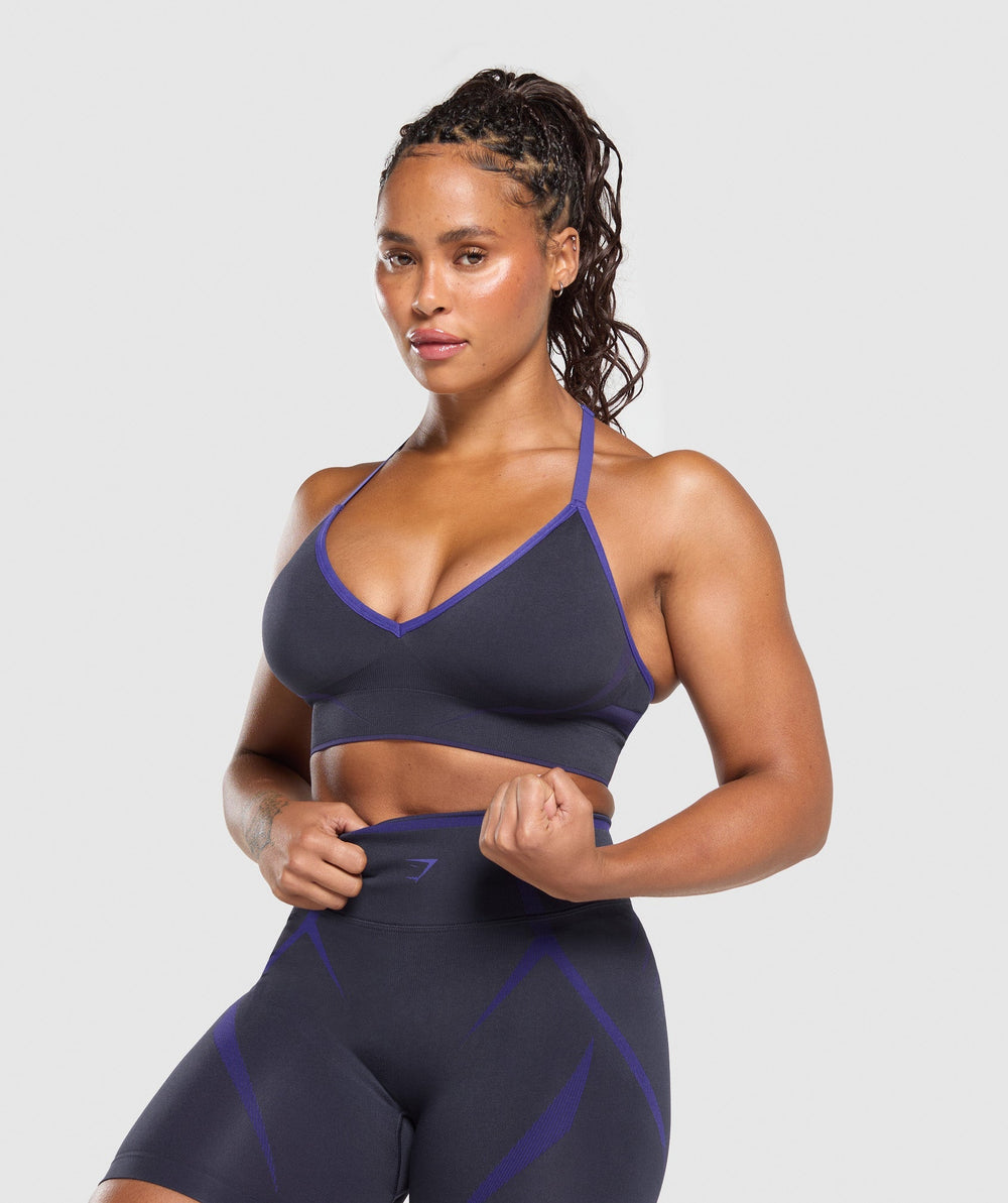 Apex Lift  Seamless Sports Bra Heavy Blue/Cobalt Purple