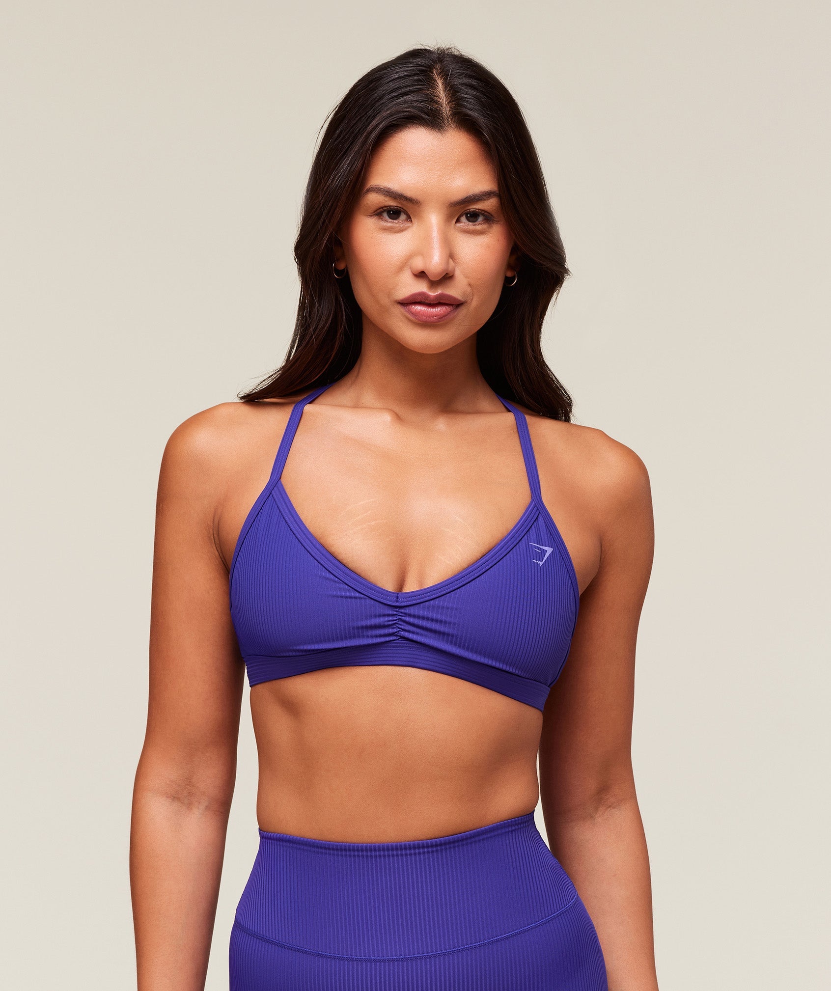 Ribbed Minimal Sports Bra Cobalt Purple