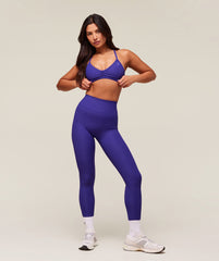Ribbed Minimal Sports Bra Cobalt Purple
