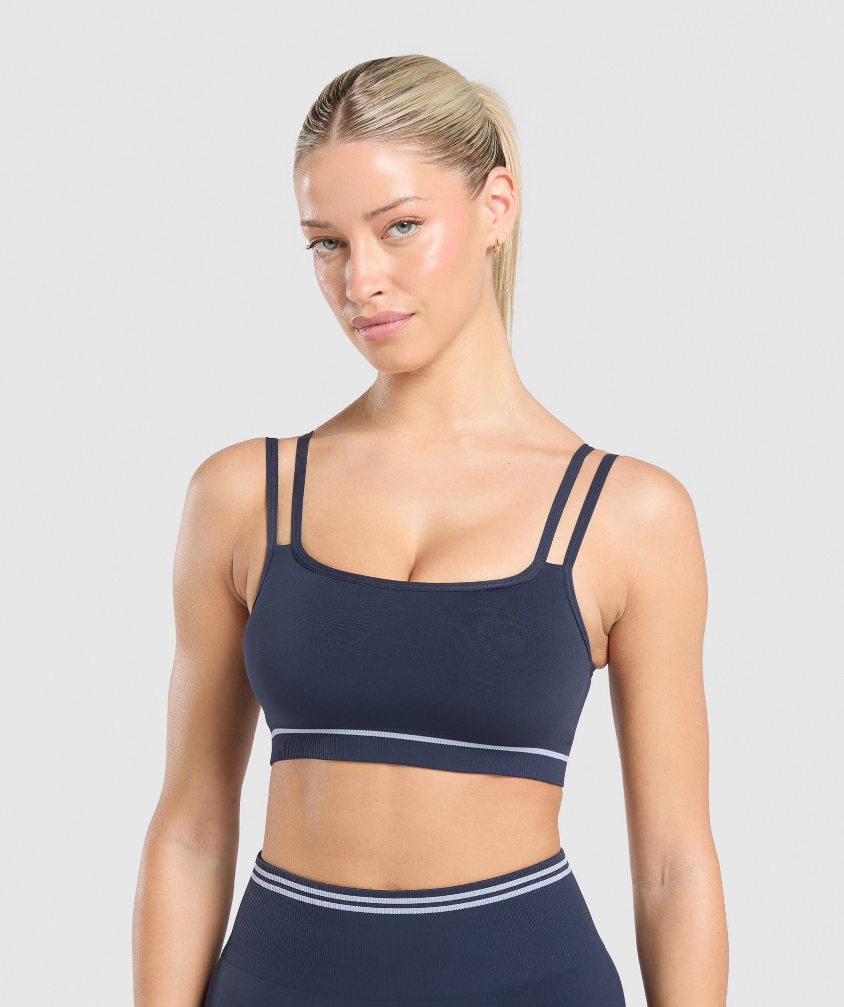 Contrast Seamless Sports Bra Heavy Blue
