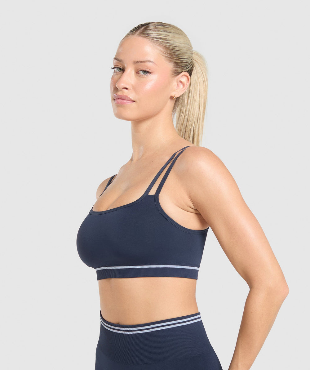 Contrast Seamless Sports Bra Heavy Blue