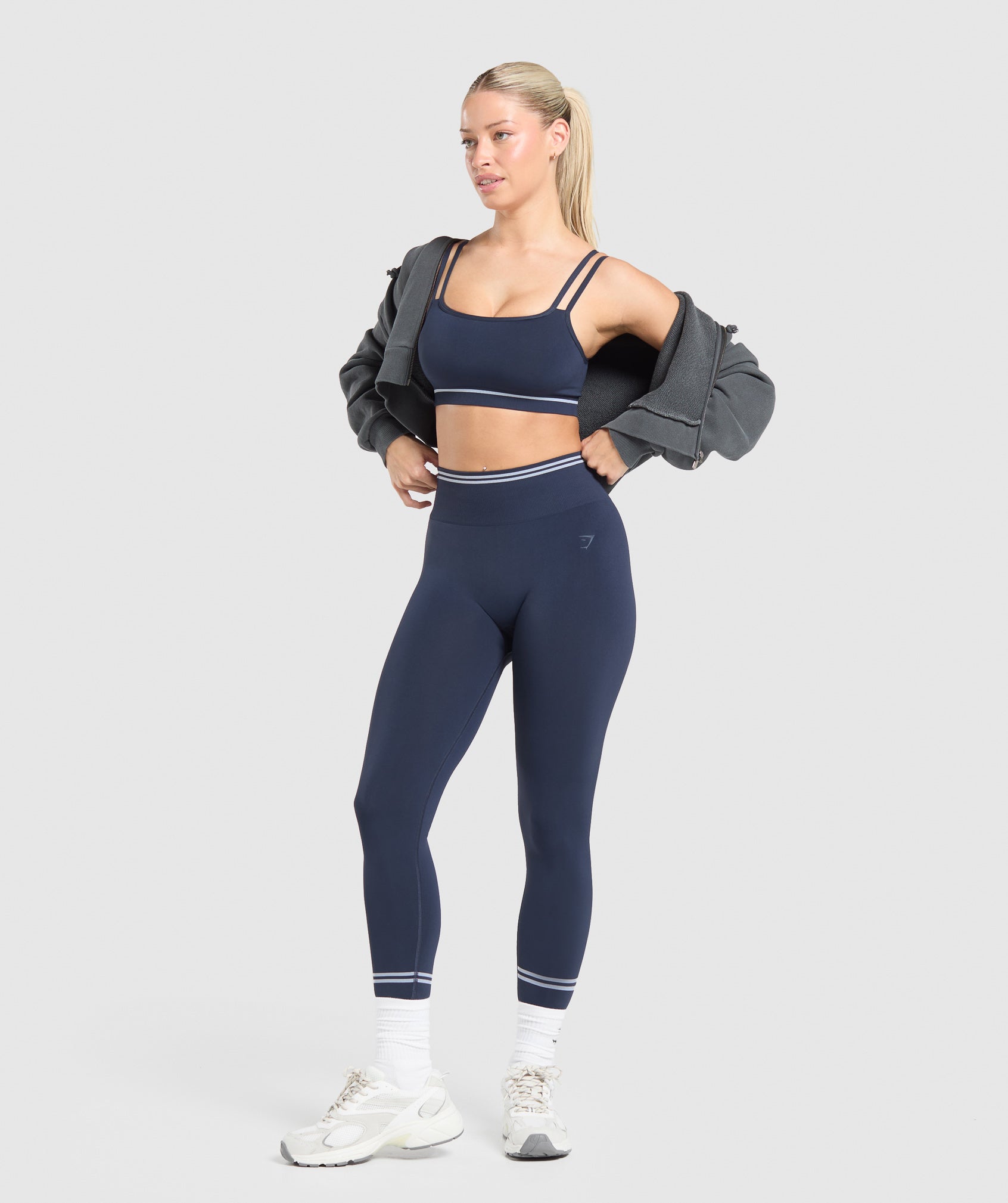 Contrast Seamless Sports Bra Heavy Blue
