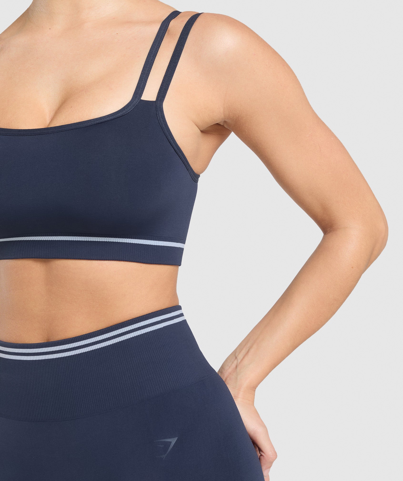 Contrast Seamless Sports Bra Heavy Blue