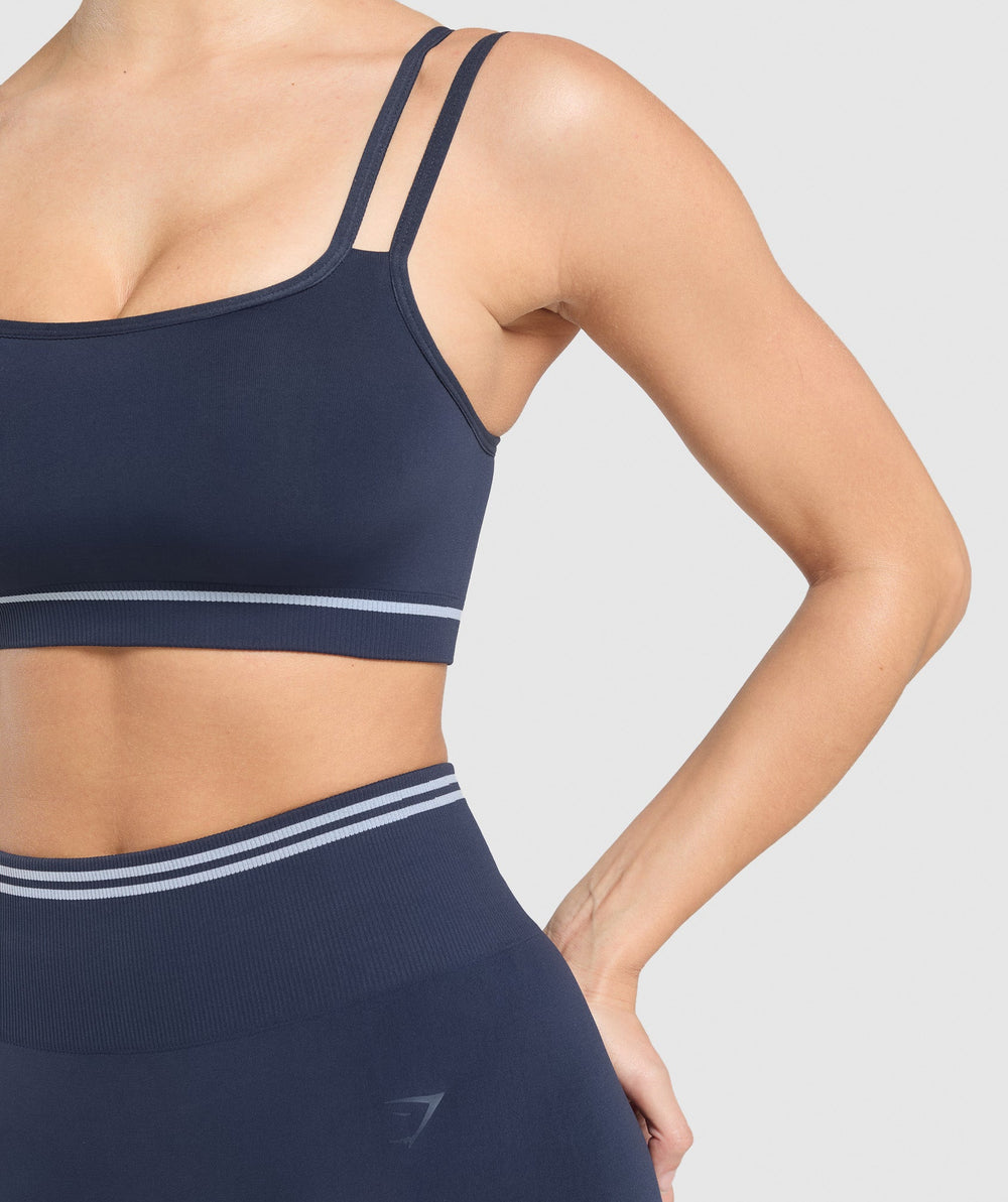 Contrast Seamless Sports Bra Heavy Blue