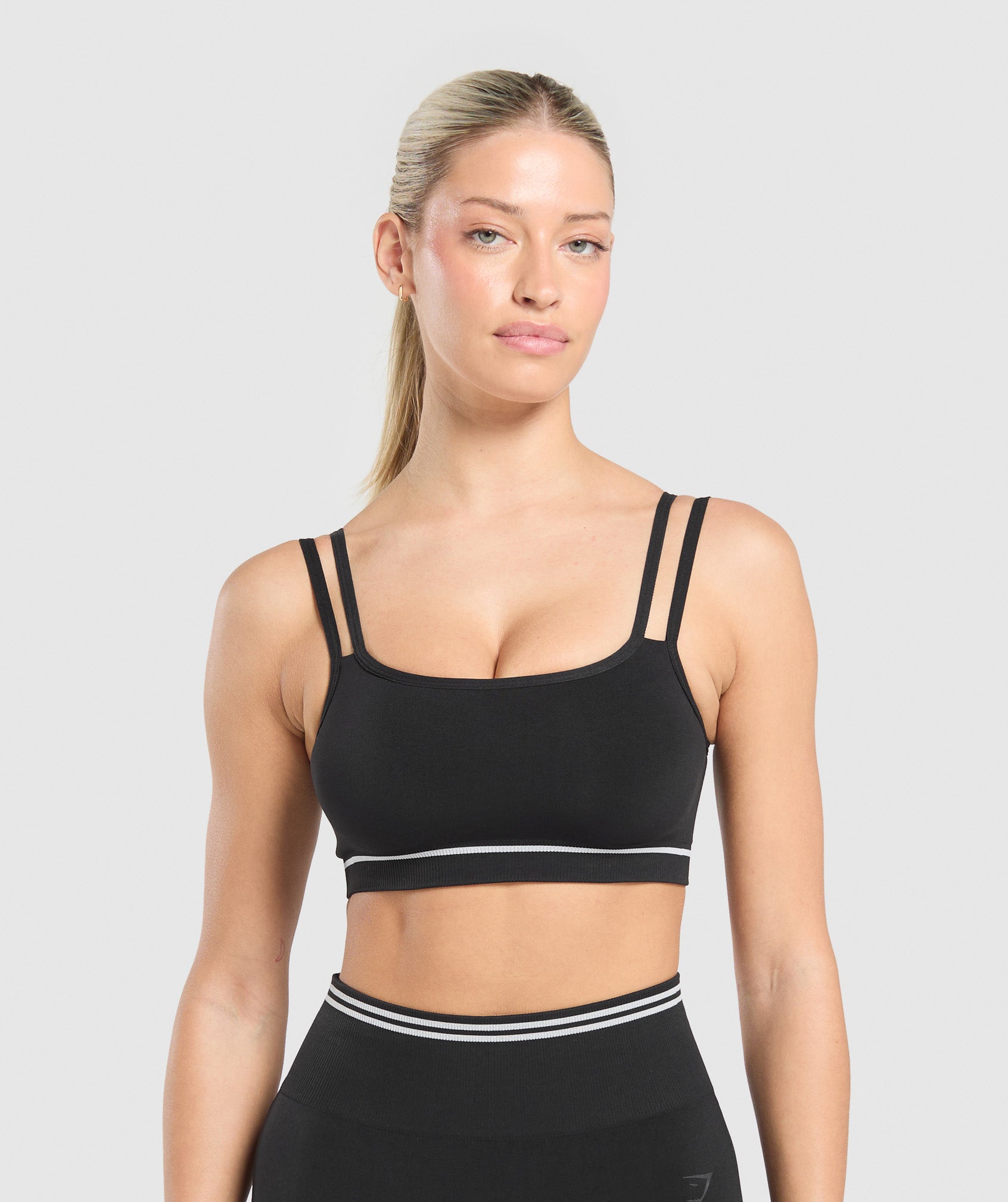 Contrast Seamless Sports Bra Black