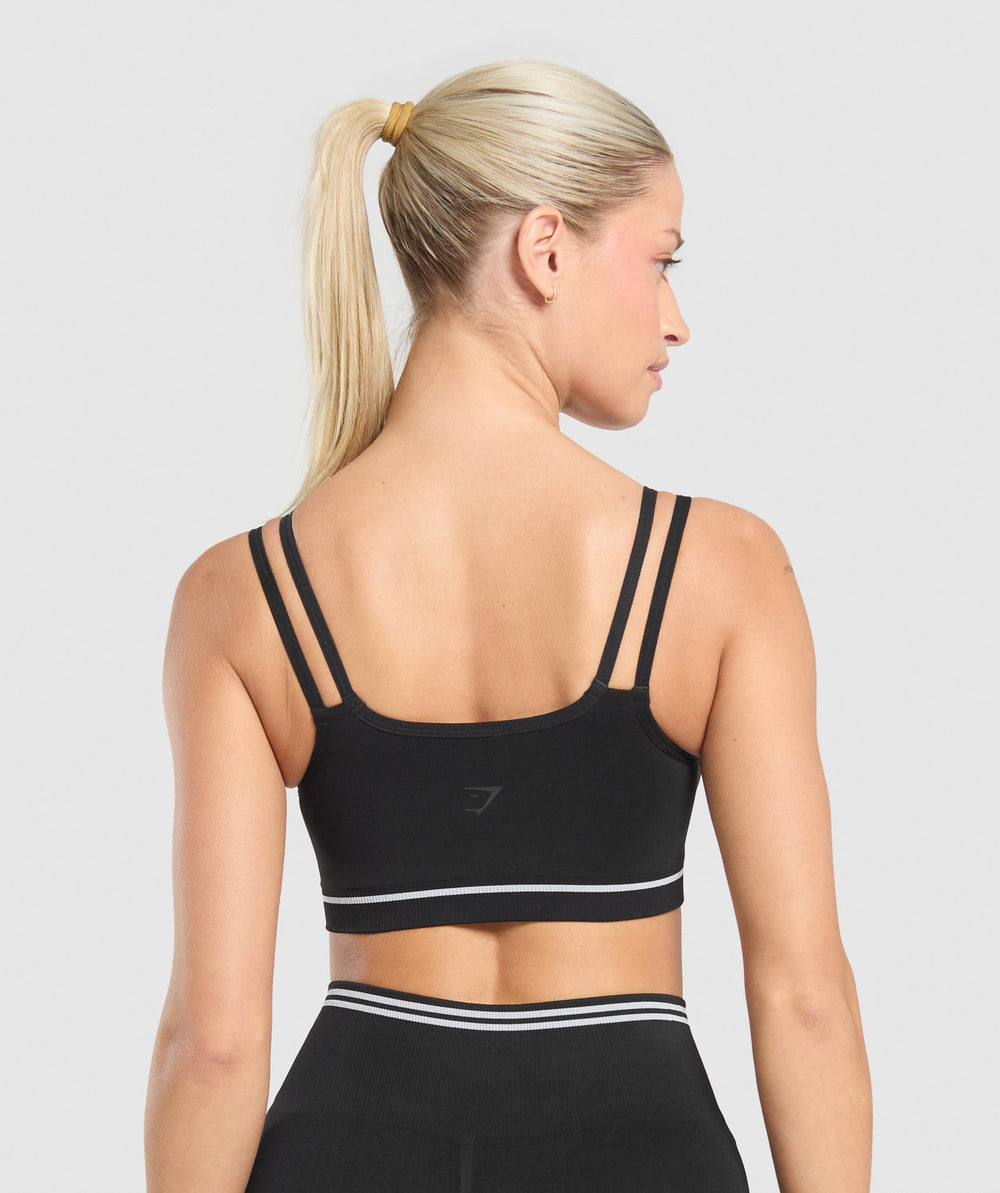 Contrast Seamless Sports Bra Black