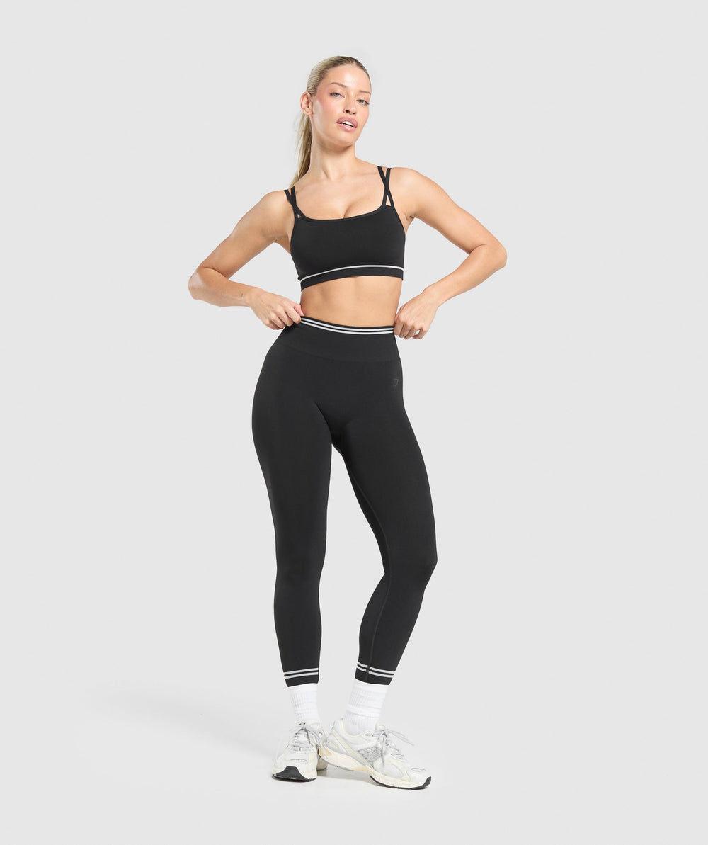 Contrast Seamless Sports Bra Black