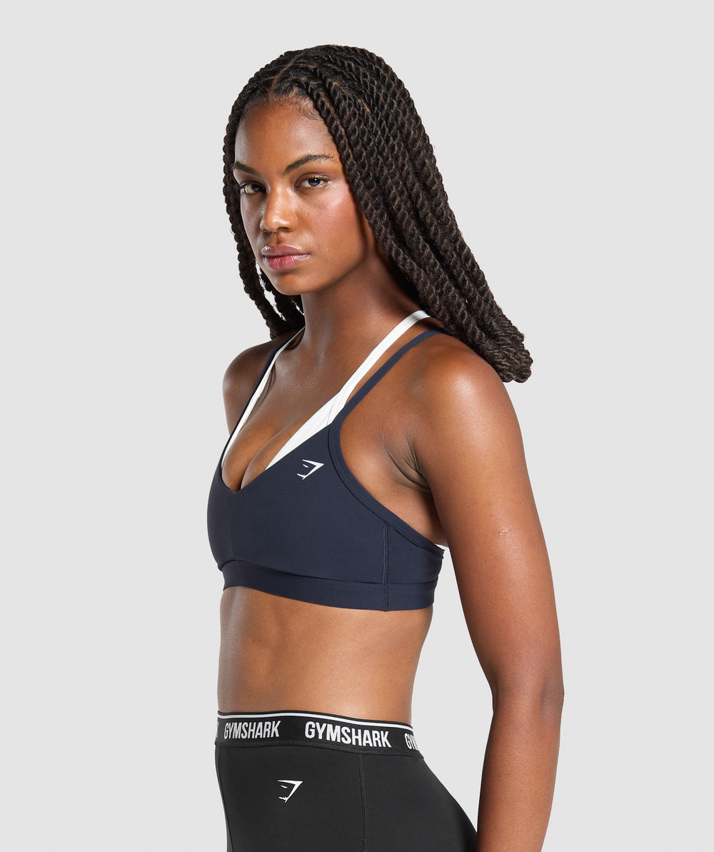 Double Up Sports Bra Heavy Blue/Soft White