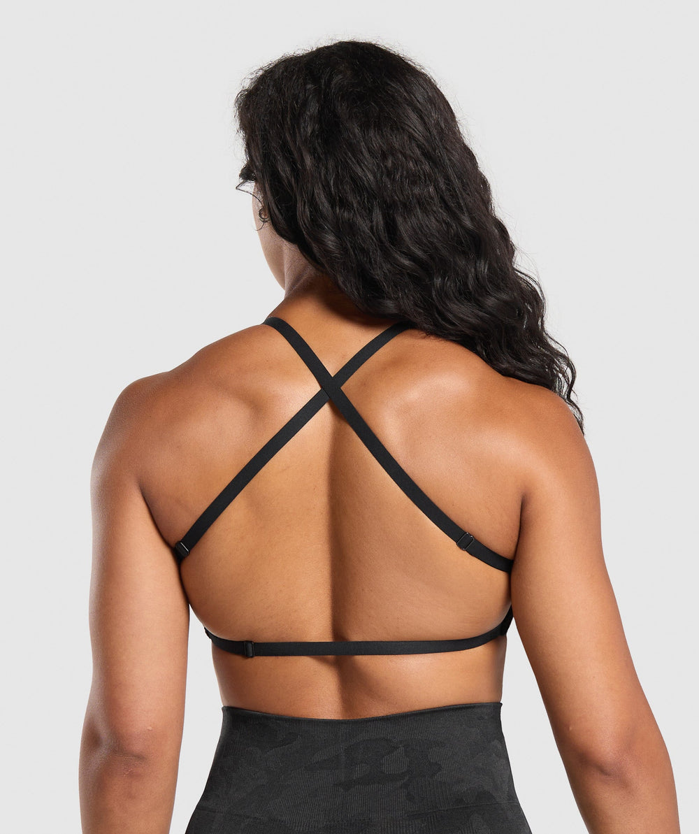 Adapt Camo Cross Back Sports Bra Black/Asphalt Grey