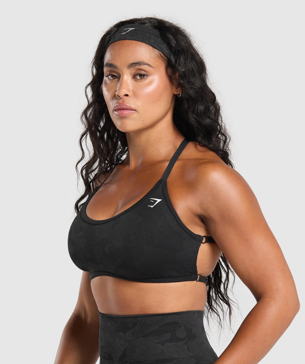 Adapt Camo Cross Back Sports Bra Black/Asphalt Grey