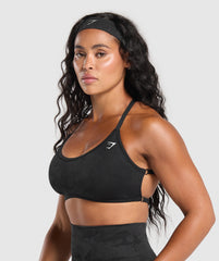 Adapt Camo Cross Back Sports Bra Black/Asphalt Grey