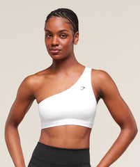Asymmetric Sports Bra White