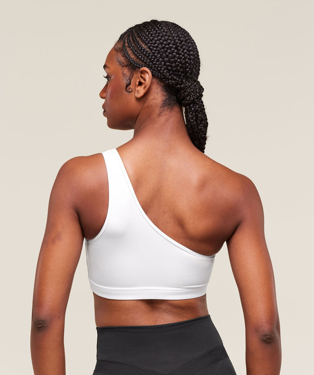 Asymmetric Sports Bra White
