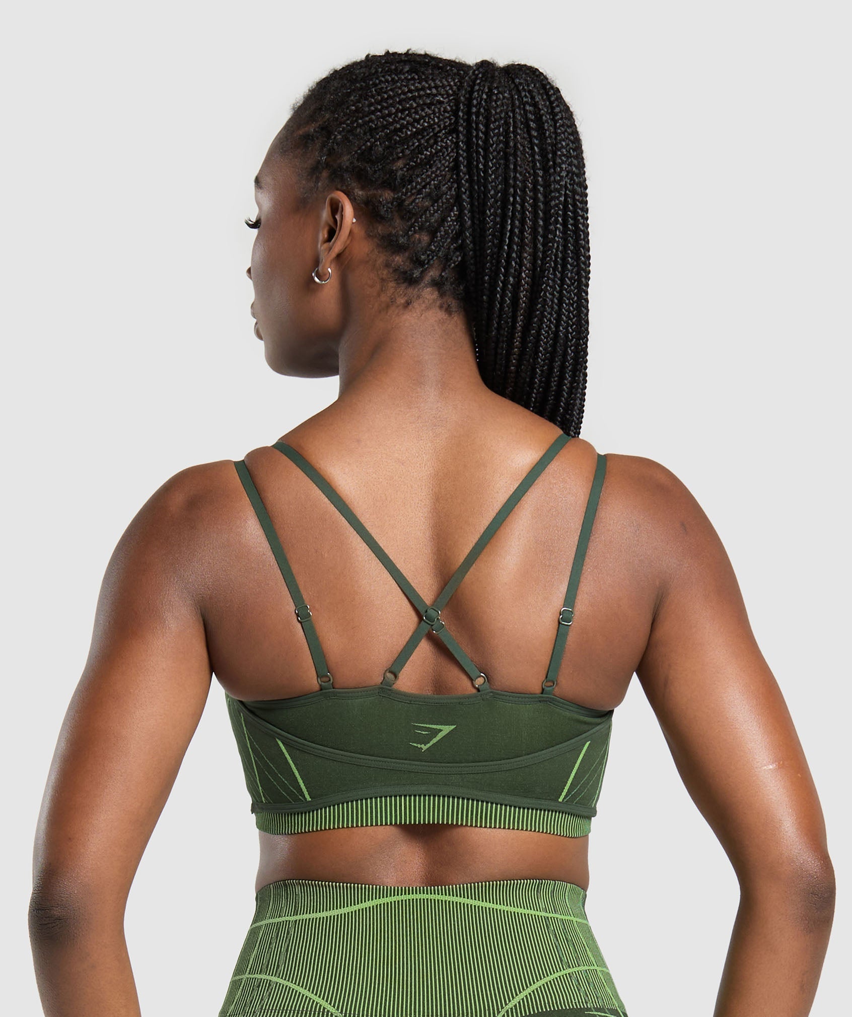 Apex Seamless Strappy Sports Bra Trail Green/Energy Gelato Green
