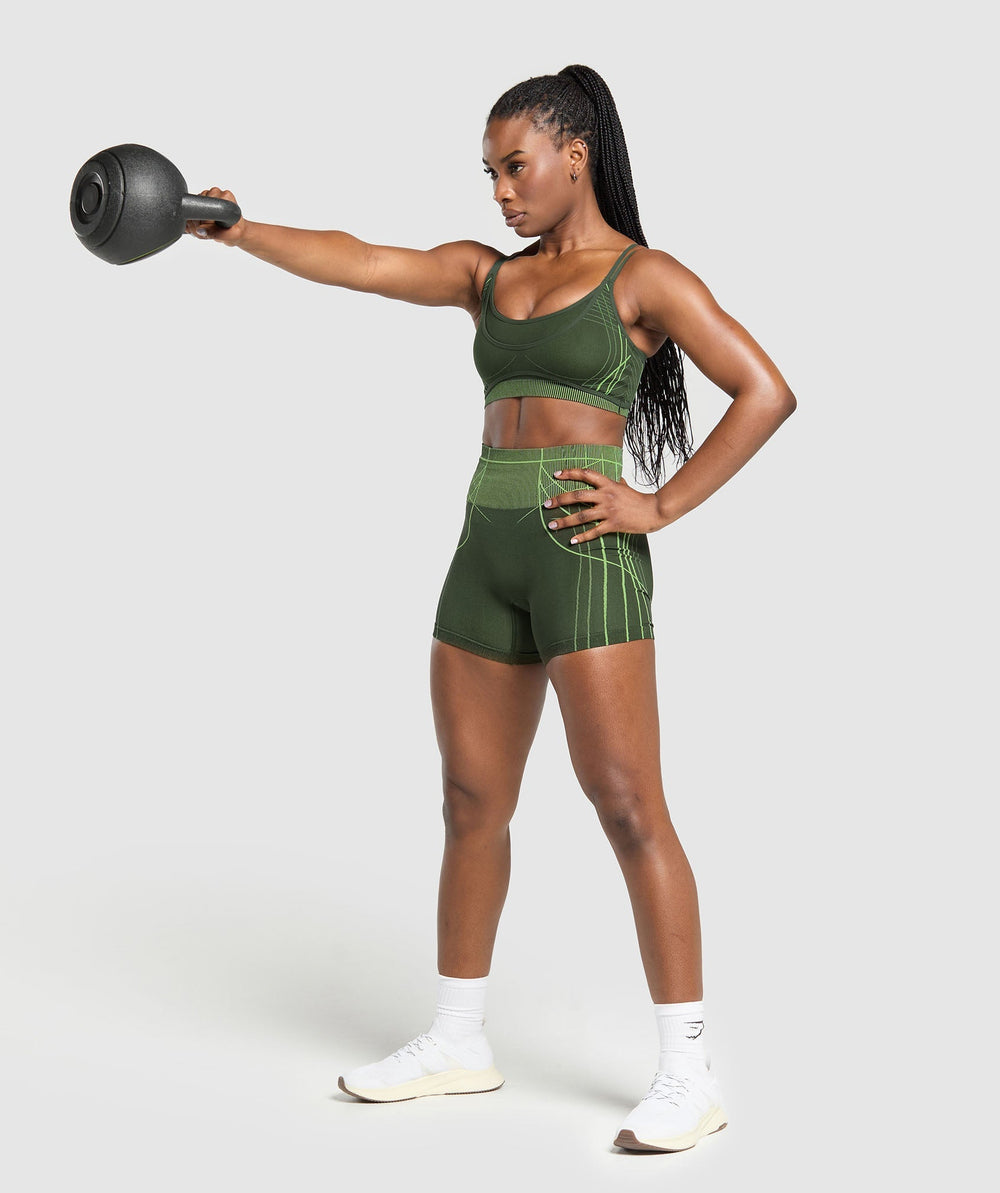 Apex Seamless Strappy Sports Bra Trail Green/Energy Gelato Green