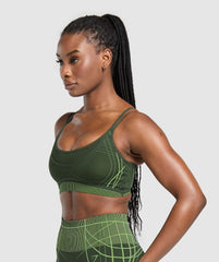 Apex Seamless Strappy Sports Bra Trail Green/Energy Gelato Green