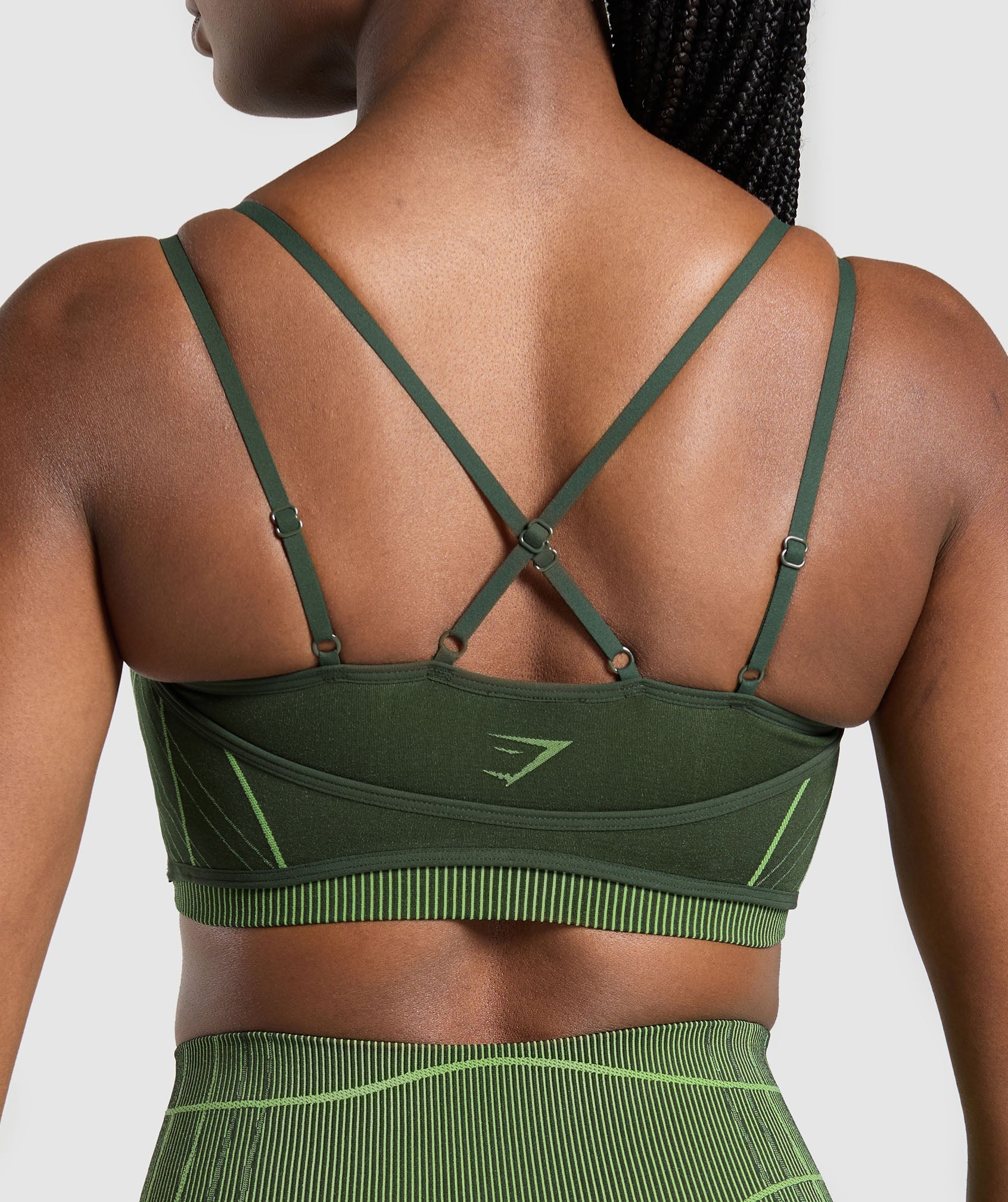 Apex Seamless Strappy Sports Bra Trail Green/Energy Gelato Green