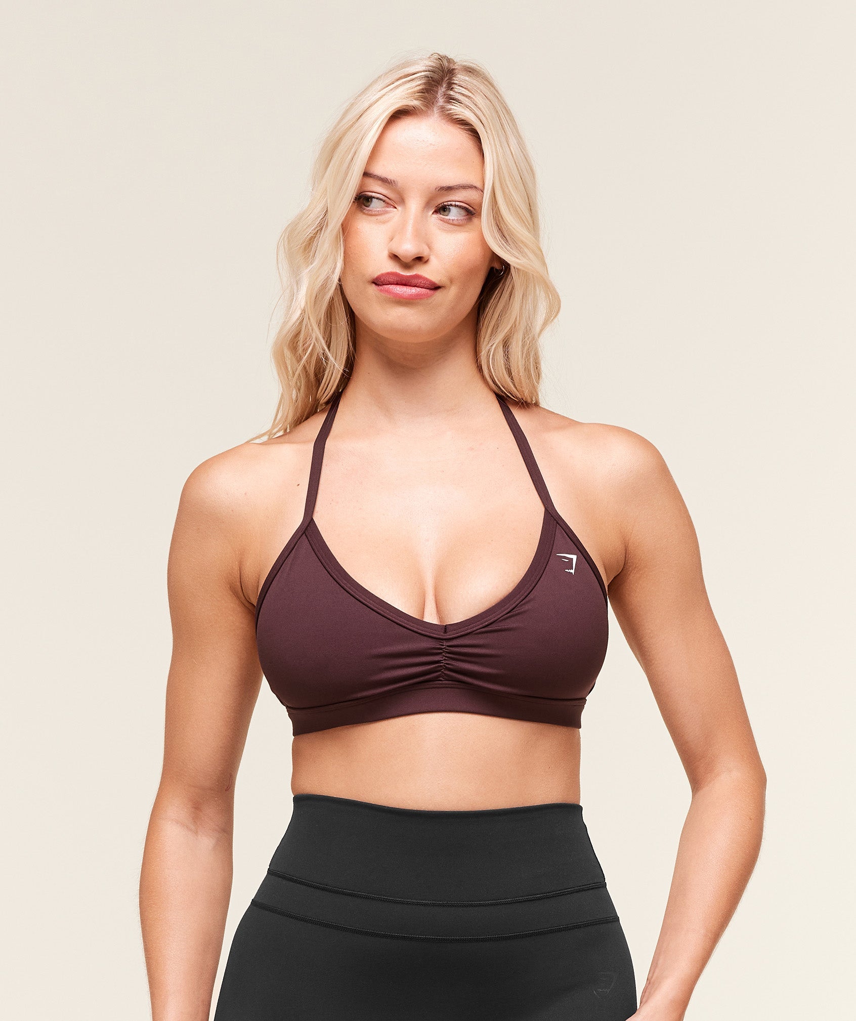 Light Support Minimal Halterneck Bra Cherry Purple
