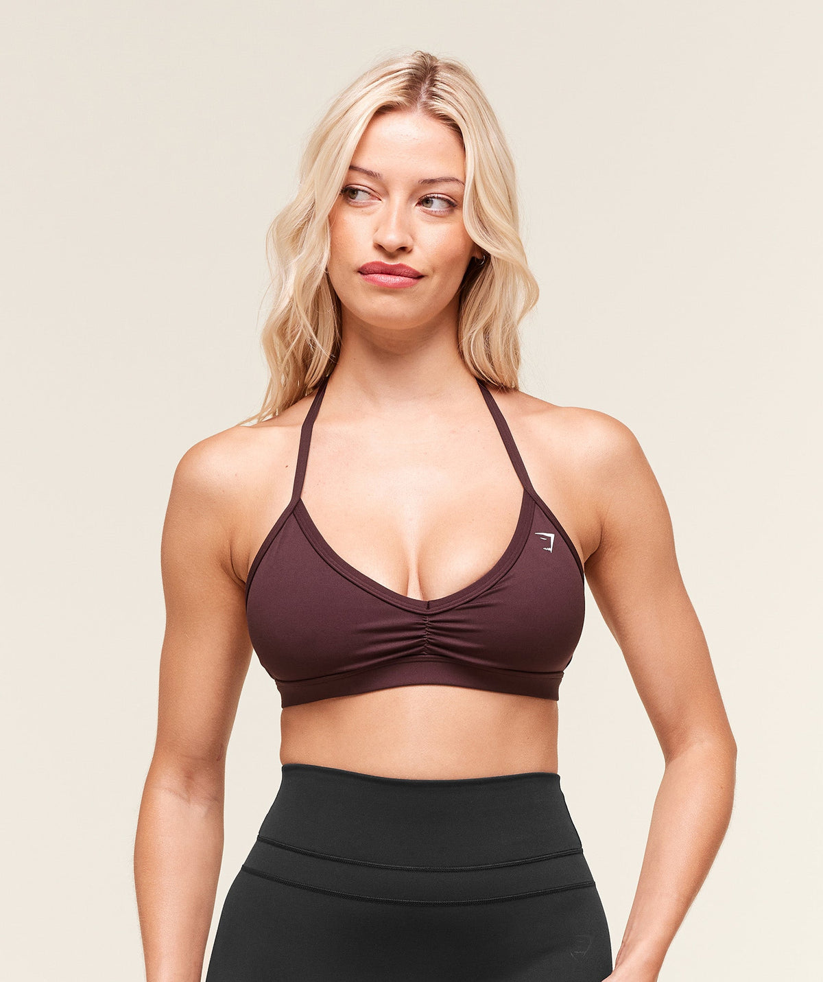 Light Support Minimal Halterneck Bra Cherry Purple