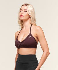 Light Support Minimal Halterneck Bra Cherry Purple